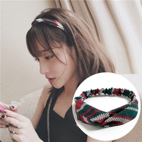 image-Korean spring and summer cross elastic headband chiffon silk headband ladies headband hair accessories sports face wash headwear wholesale