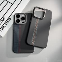 image-Suitable iPhone 15 Pro Max Kevlar Case - Carbon Fiber Pattern