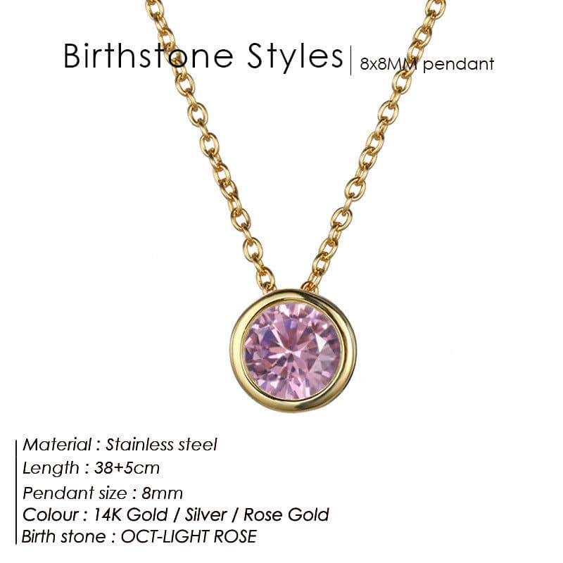 image-JUJIE Rhinestone Necklace - Rose Gold Geometric