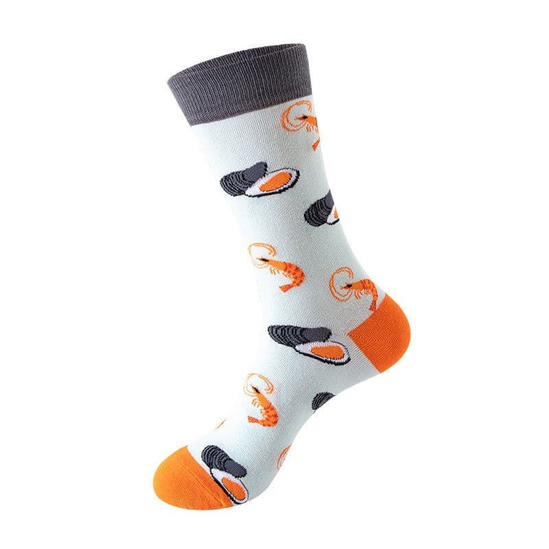image-Mo Xi Stripe Socks - Mid Tube Cotton Unisex 41-46