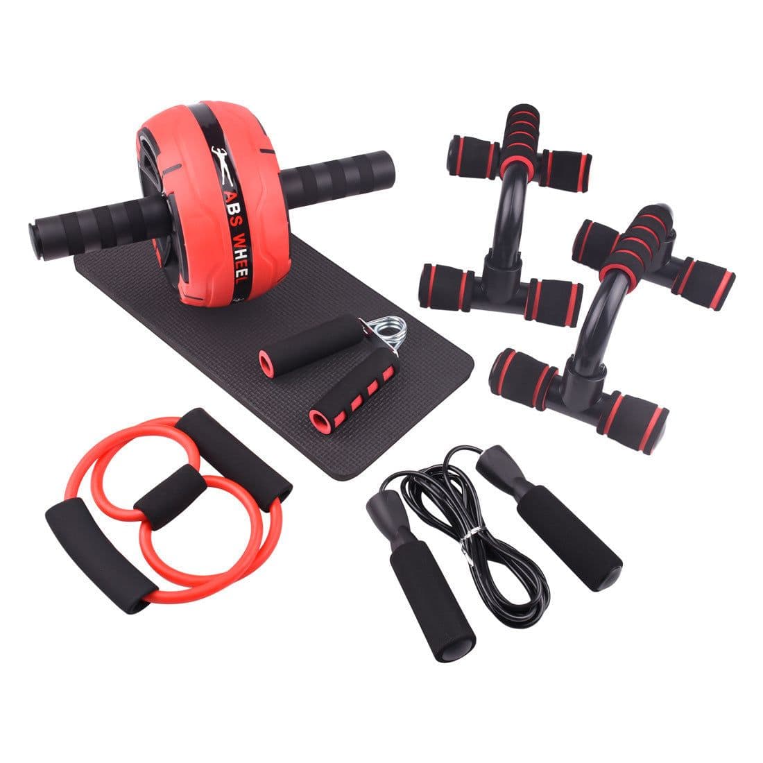 image-LEATOU Ab Wheel 7-Piece Indoor Fitness Equipment Set - LT-TZ32