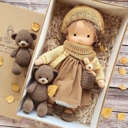 image-Waldorf Doll Cotton Handmade - Animal Cartoon