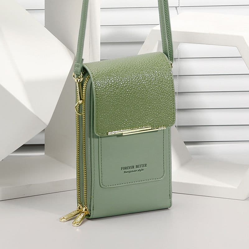 image-New-Blue PU Vertical Mobile Phone Bag, Small Cross-Body for Women