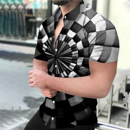 image-Men's 3D Digital Vortex Short Sleeve Beach Shirt