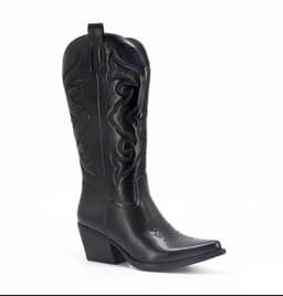 image-Hosawa Martin Boots Gold Chunky Heel Pointy Toe