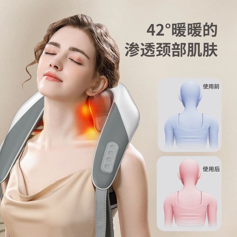 image-Trapezius shoulder and neck dredging cervical vertebra massager neck household clamp kneading heating multi-functional massage shawl manufacturer