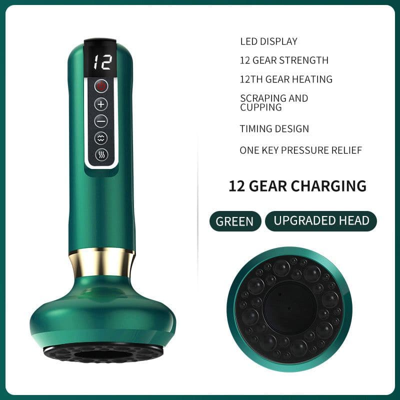 image-Electric Massage Scraper Cupping Device with USB Heating