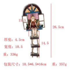 image-Cross-border exclusively for Fairy Gate Garden Wonderful Ornament Cute Fairy Climbing Rope Resin Pendant Garden Design Decoration