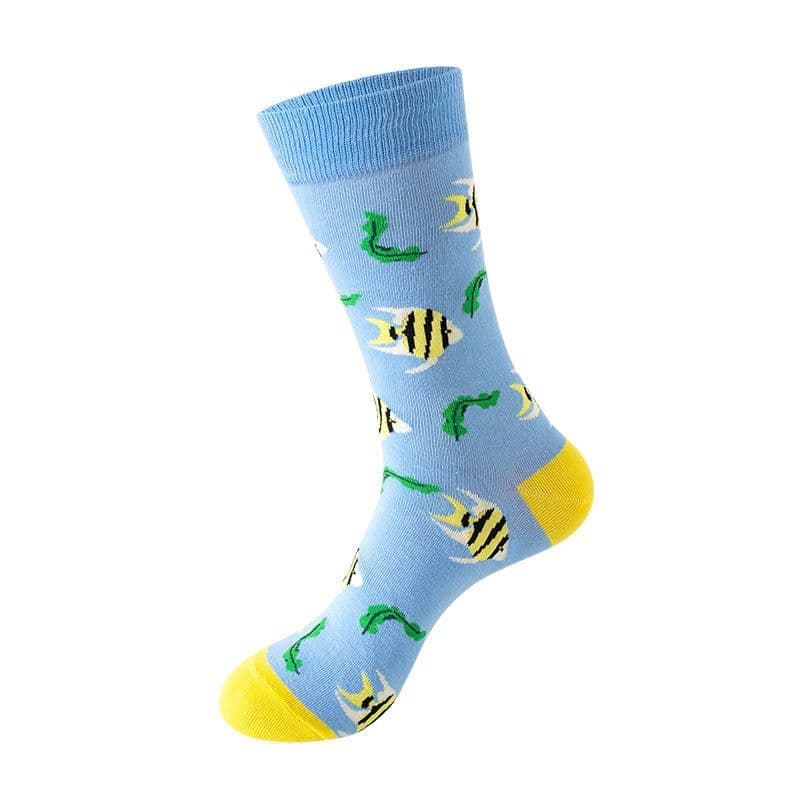 image-Mo Xi Stripe Socks - Mid Tube Cotton Unisex 41-46