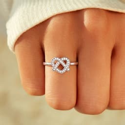 image-Love-Shaped Adjustable Fashion Ring - European/American Style (65 characters)