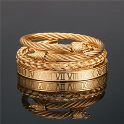 image-Stainless Steel Geometric Bracelet Men - Retro