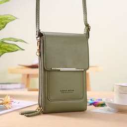 image-2022 new touch screen mobile phone bag female small oblique cute mobile phone small bag fashion wallet vertical section