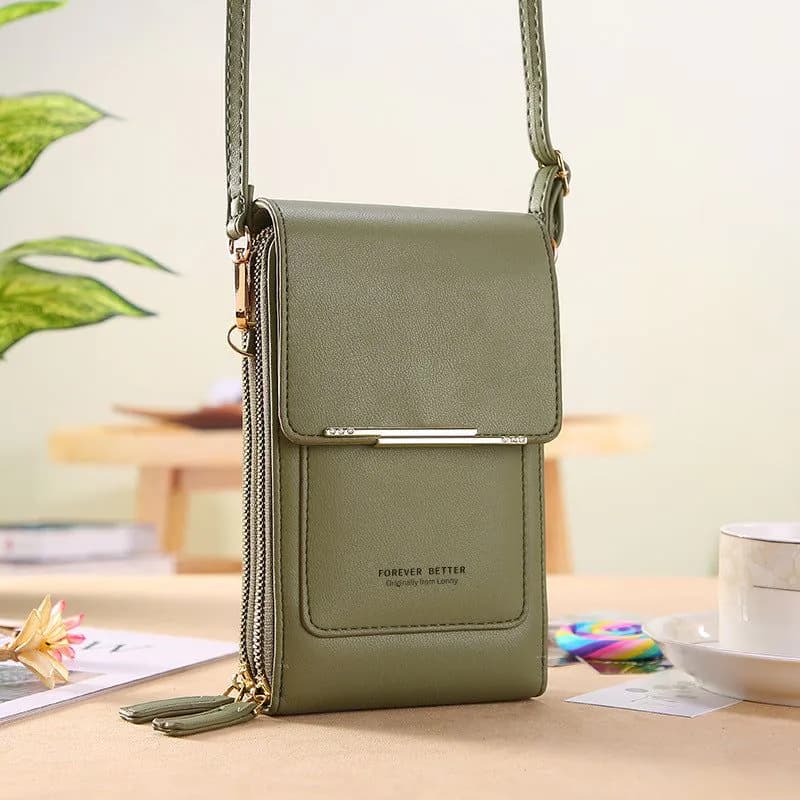 image-2022 new touch screen mobile phone bag female small oblique cute mobile phone small bag fashion wallet vertical section