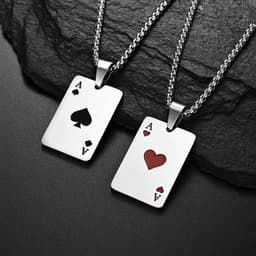 image-Yousu Spades Necklace Pendant - Ace of Hearts Titanium Steel