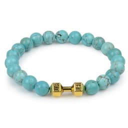 image-Volcanic Lava Dumbbell Bracelet Tiger Eye Blue Turquoise White Turquoise Bracelet Ladies and Men Jewelry Cross-border Hot Sale