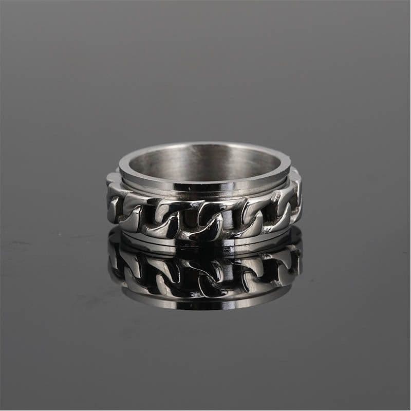 image-Titanium Steel Rotatable Bottle Opener Ring