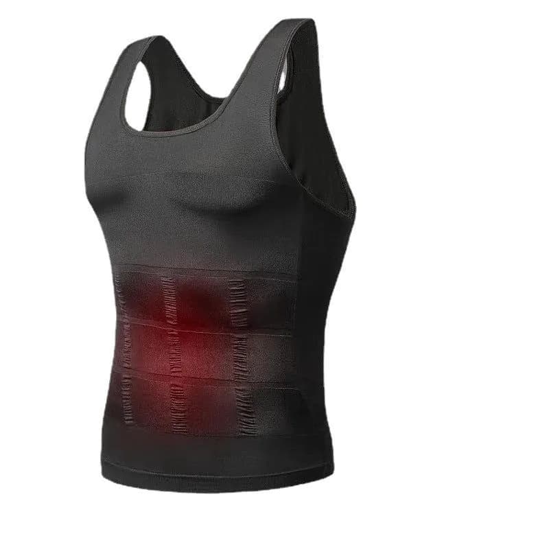 image-Men's Body Shaper Sleeveless Black Nylon