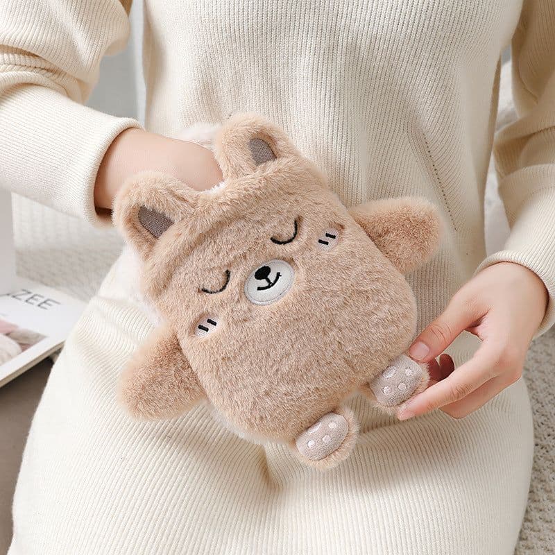 image-Purple Plush Hot Water Bottle 500ML - Removable Cover