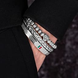 image-Morooki Stainless Steel Bracelet Set - Gold