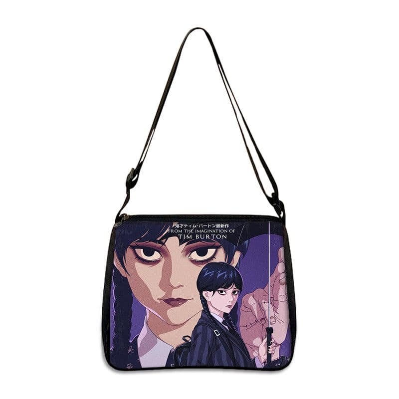 image-Cross-border Adams family Wednesday addams ladies shoulder bag niche armpit bag fashion handbag