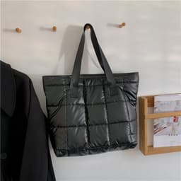 image-Foreign trade 2022 autumn and winter new bags women's fashion all-match space cotton clothing bag large-capacity shoulder bag tote bag tide