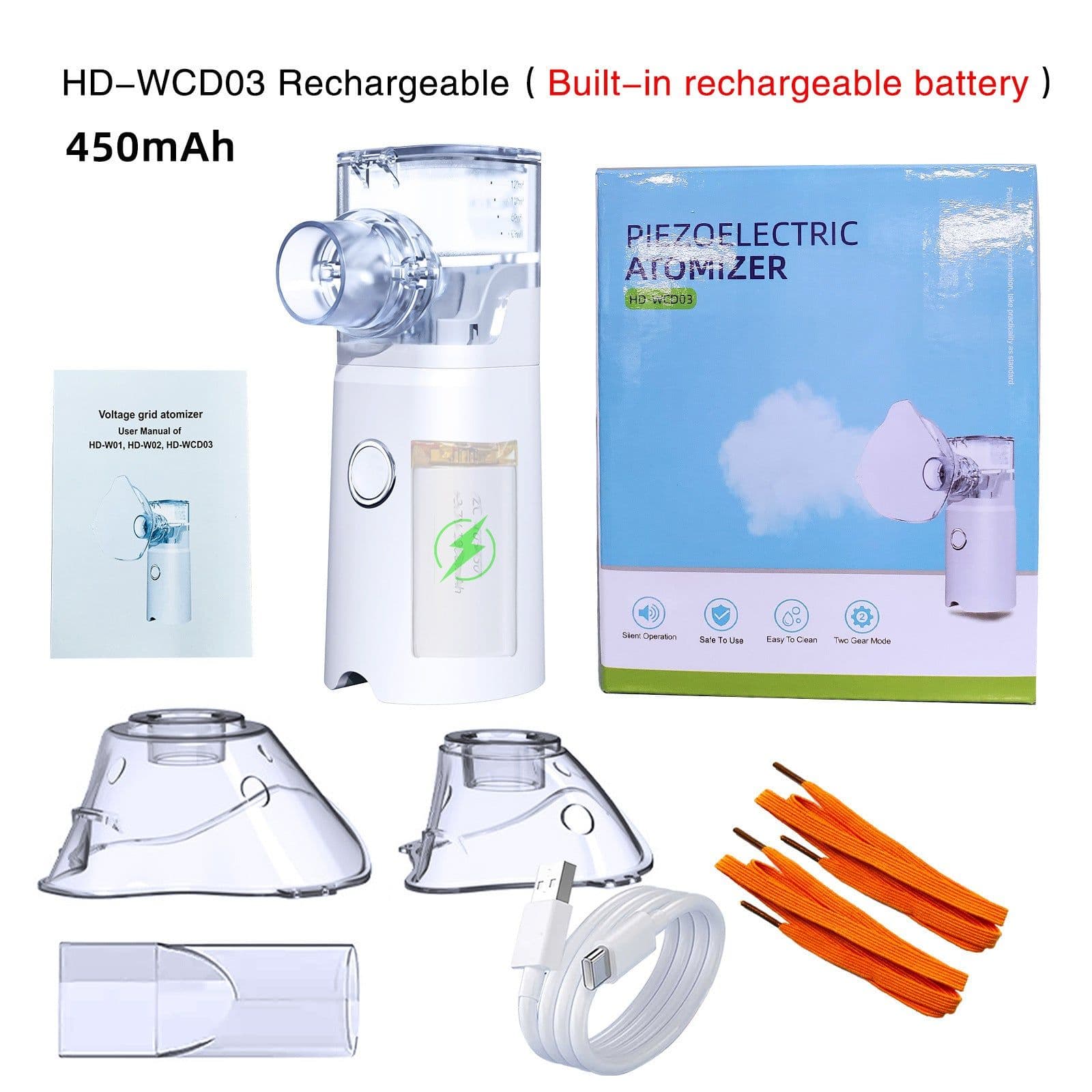 image-Portable Handheld Nebulizer - White USB Rechargeable