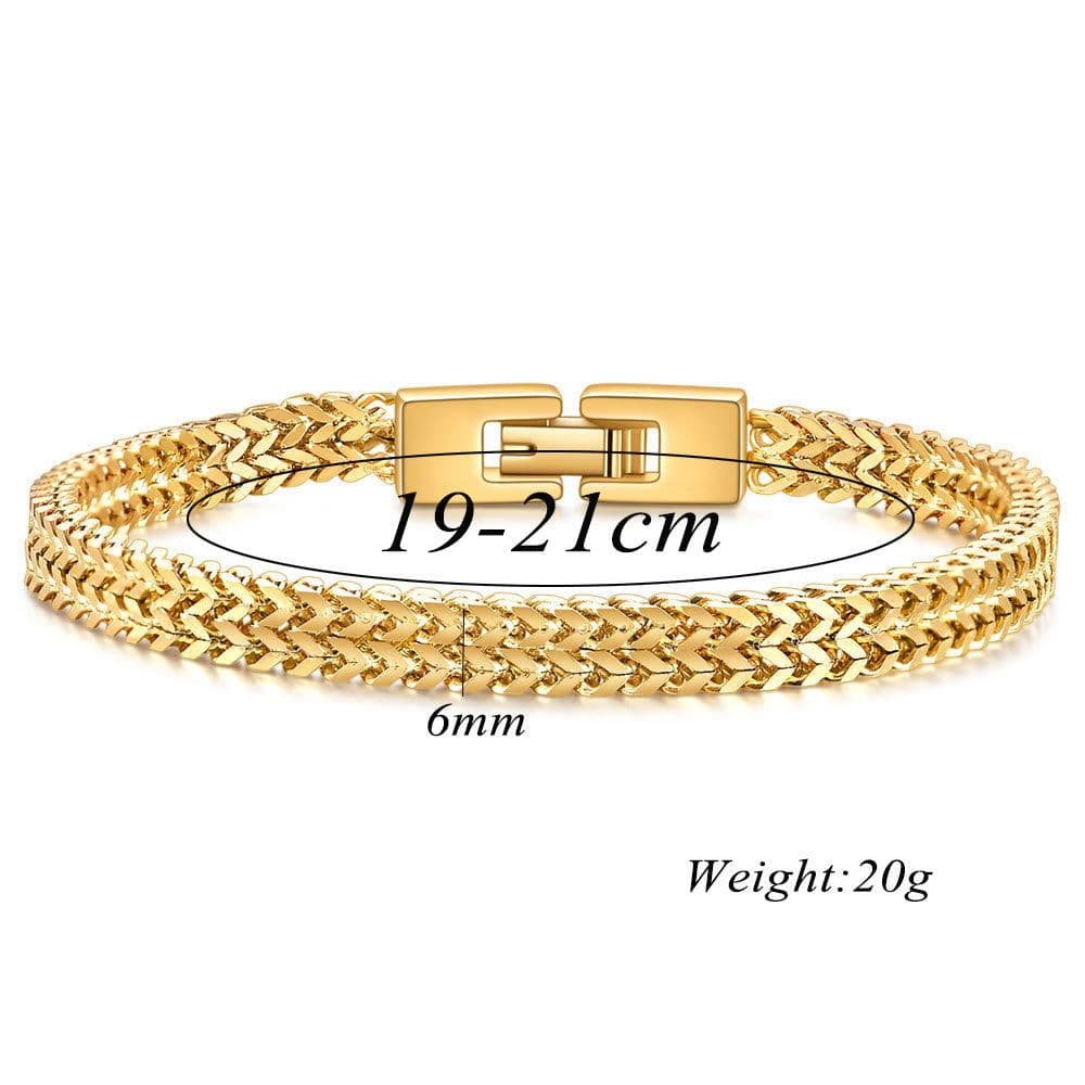 image-Trendy Hip-Hop RapHap Steel Snake Chain Bracelet - Titanium Steel