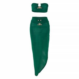 image-TUNNEL VISION Women's Two-Piece Set - Brown Sleeveless Skirt