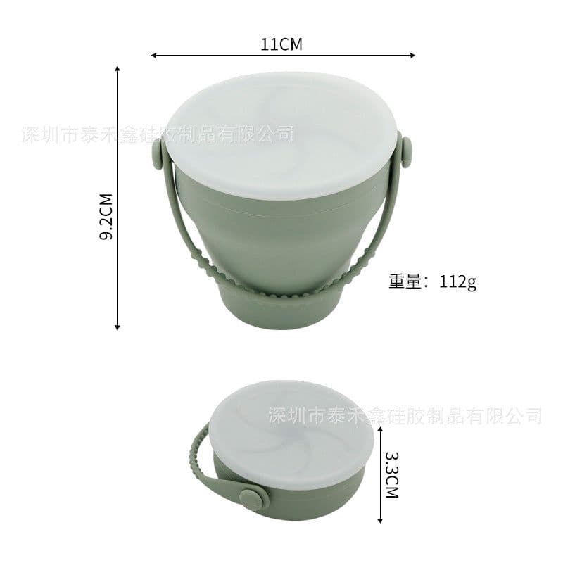 image-Children's Folding Silicone Snack Bowl - 2023 New Portable Design