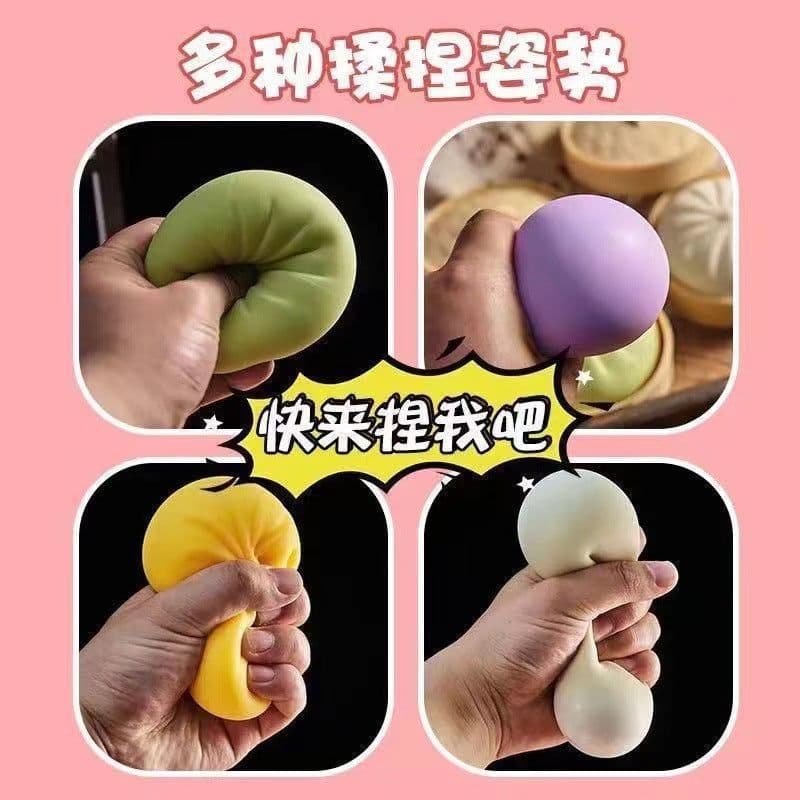 image-Simulation Steamed Bun Stress Toy - Green