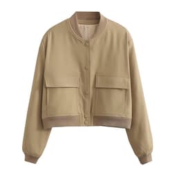 image-Women's Peacock Blue Jacket - Stand Collar Short Coat