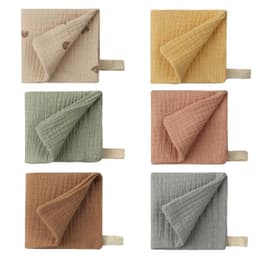 image-Baby Muslin Cotton Handkerchiefs 5pcs - Face Wipes Bibs