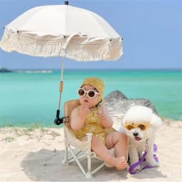 image-INS explosive lace bohemian children's outdoor stroller parasol baby beach sun protection UV umbrella