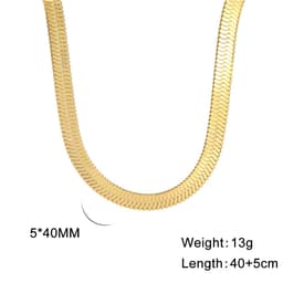 image-Stainless Steel Snake Chain Necklace Unisex 41-50cm