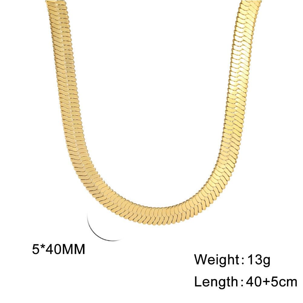 image-Stainless Steel Snake Chain Necklace Unisex 41-50cm