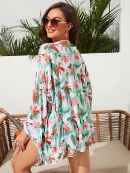 image-Women's Split Three-Piece High Waist Long Sleeve Swimsuit