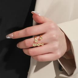 image-Brass Open Ring - Adjustable Women's Statement Ring