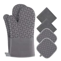 image-Kitchen Anti-slip Heat Insulation Silicone Thickened Gloves Microwave Oven High Temperature Resistant Baking