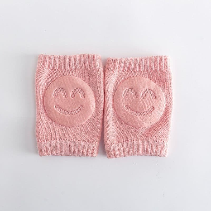 image-New terry children's knee pads elbow pads summer baby baby crawling toddler knee pads non-slip dispensing smiley face knee pads