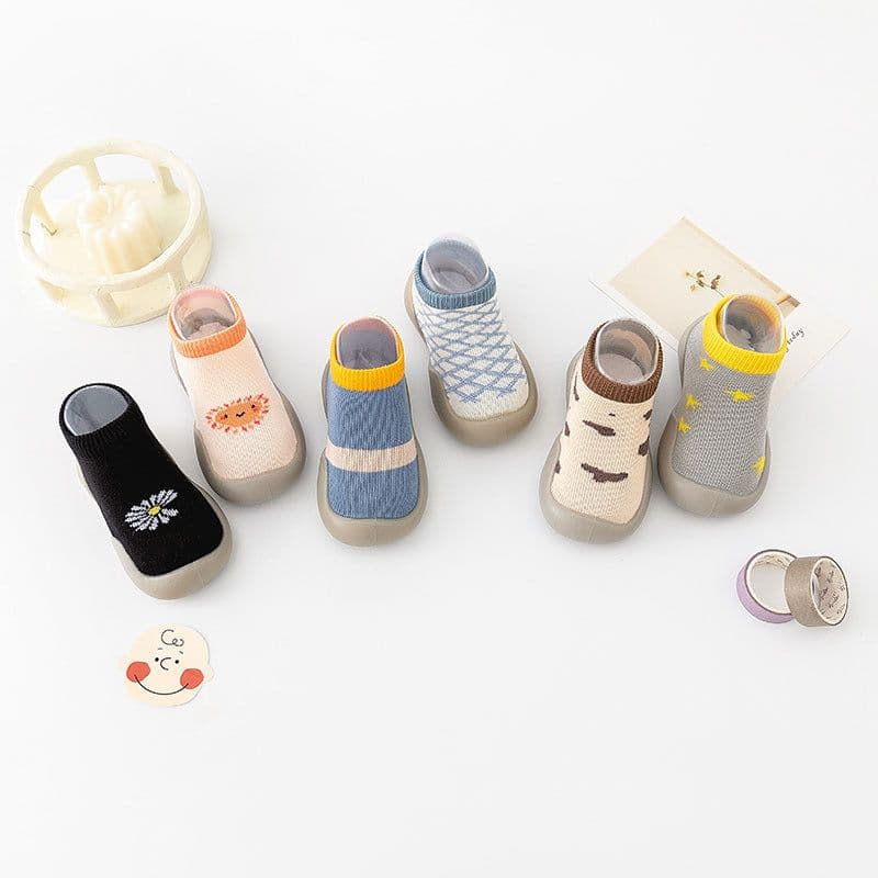 image-Toddler Socks Shoes - Beige Breathable Cotton Low Cut