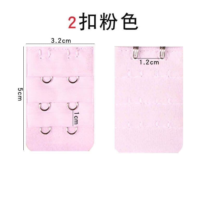 image-Pink Cotton Bra Extender With Three Buckles And Four Hooks