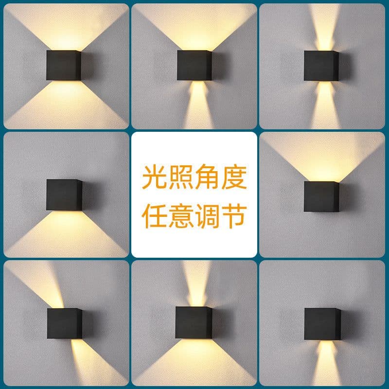 image-Solar outdoor waterproof wall light induction wall light exterior wall wiring free wall light balcony dimming wall light graffiti wall light