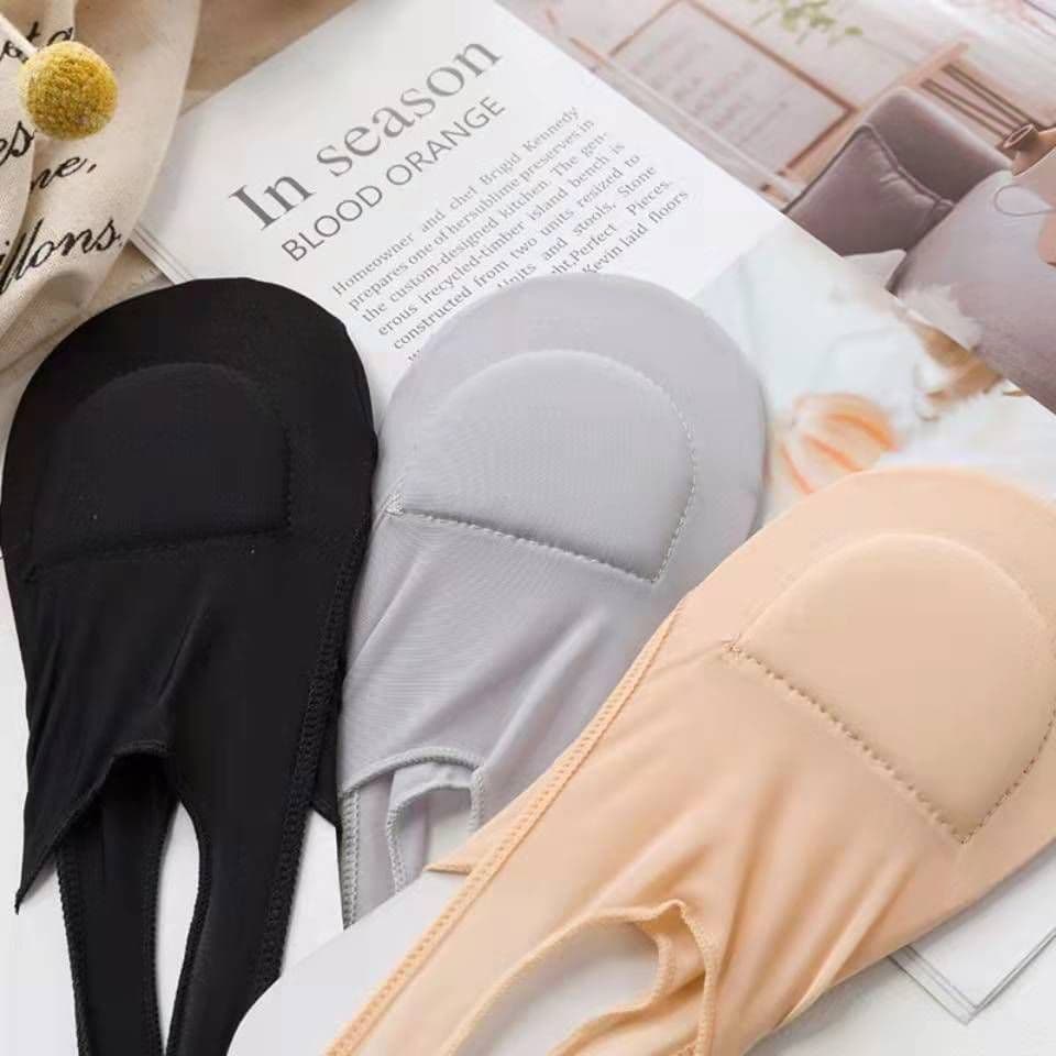 image-Half-palm suspenders sponge pad suspenders ice silk boat socks female hollow out invisible half summer sweat-absorbing thin invisible socks