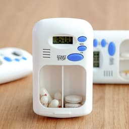 image-Smart Pill Box Timer Reminder - White 9x5.5x2cm