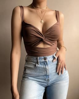 image-European & American V-Neck Vest Top - Summer XL Women's Elastic