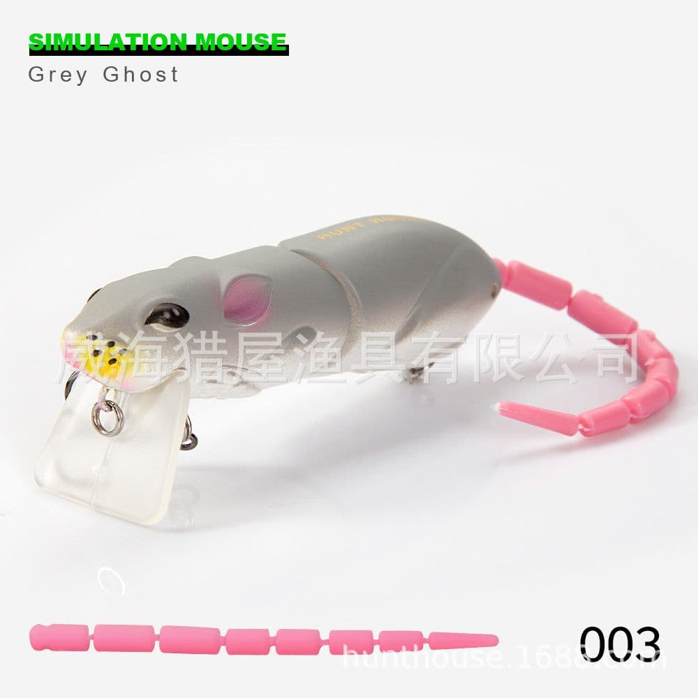 image-Hunting House Lumino 3D Bionic Mouse Knotty Fish 85mm 17g Super Realistic Swimming Style Blackfish Perch