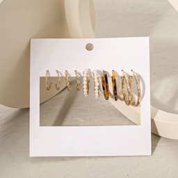 image-Acrylic Pearl Earring Set - 5 Pairs Mixed Style Women