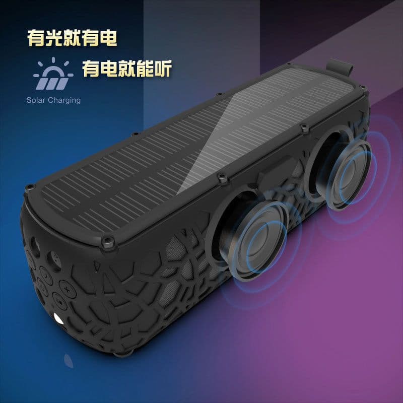 image-Bluetooth Speaker 10W Solar - Green IPX6 Waterproof Outdoor