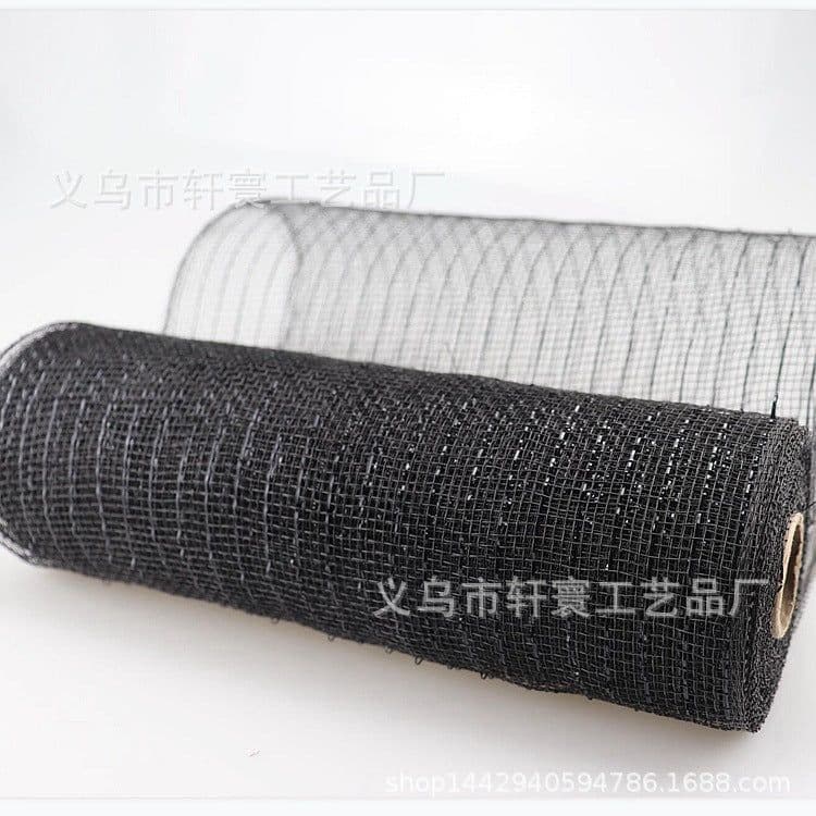 image-Christmas Wire Mesh Packaging - Red & White Strips 26cm x 10yds