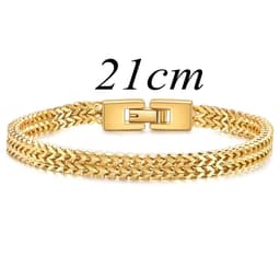 image-Trendy Hip-Hop RapHap Steel Snake Chain Bracelet - Titanium Steel